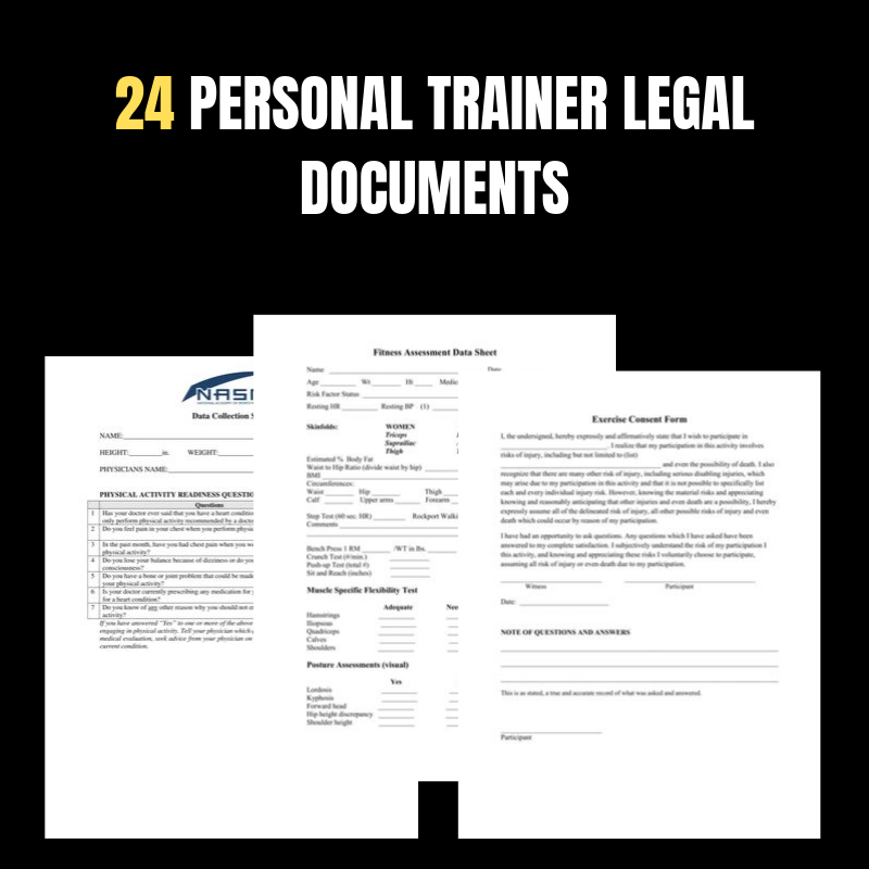 24 Personal trainer forms you can edit in word format.