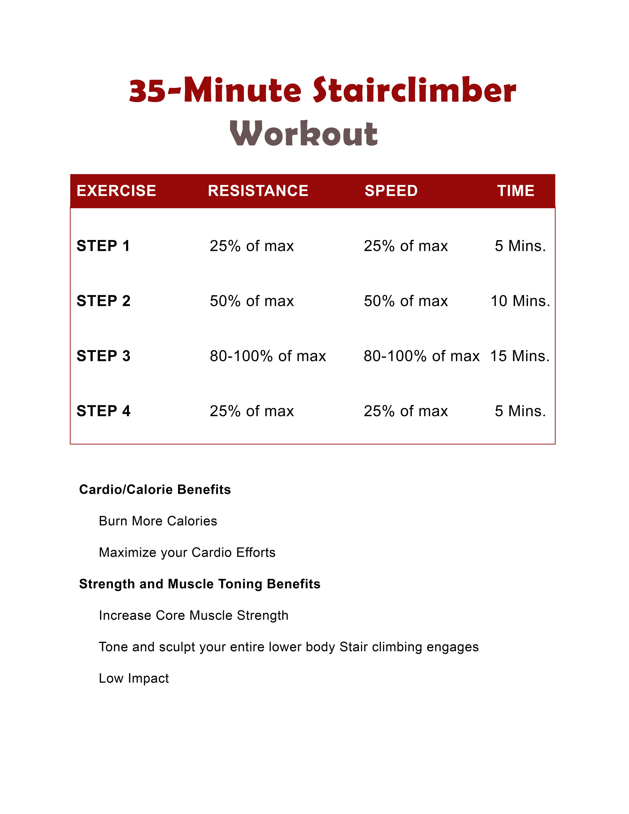 35 minute stairclimber workout you can download and print.