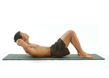 Male performing a good abdominal exercise. 