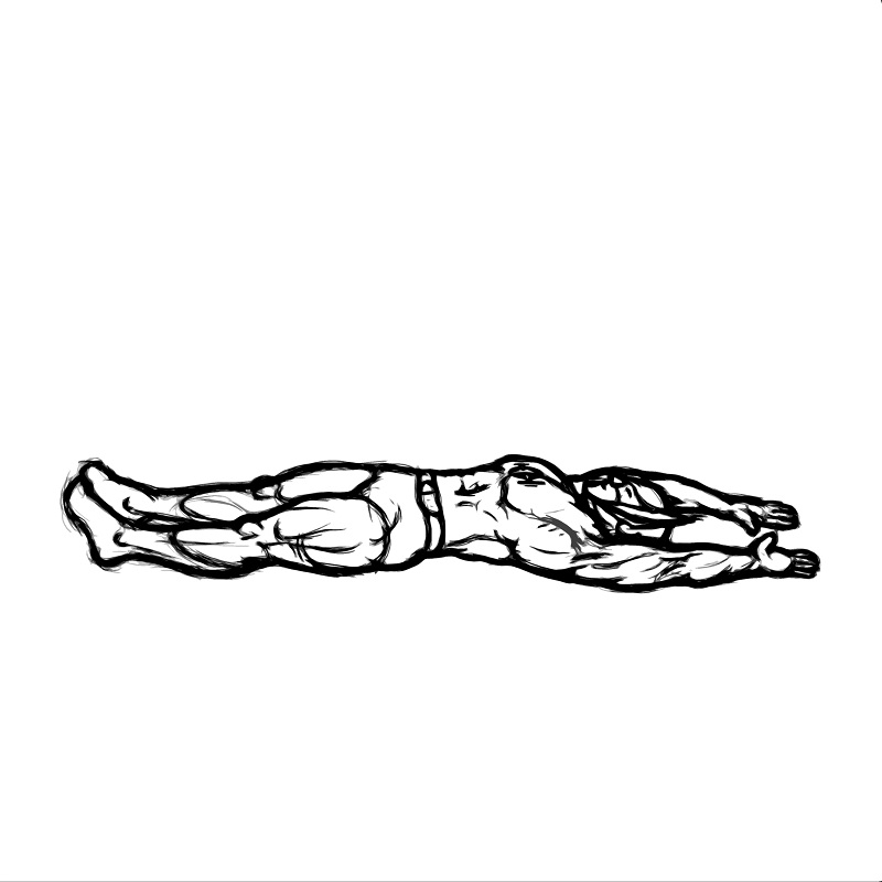 Illustration of abdominal stretch exercise.
