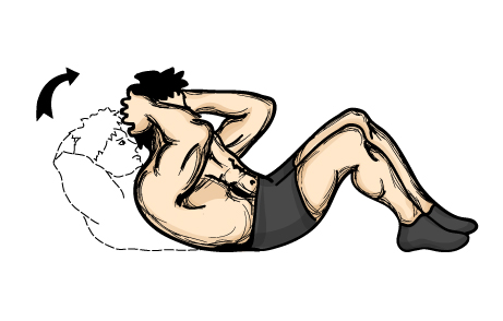 Illustration of a good ab exercise using only body weight to add to your workouts.