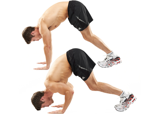 Picture of male doing body weight shoulder workouts.