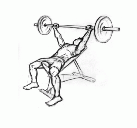 Male doing upper chest workout.