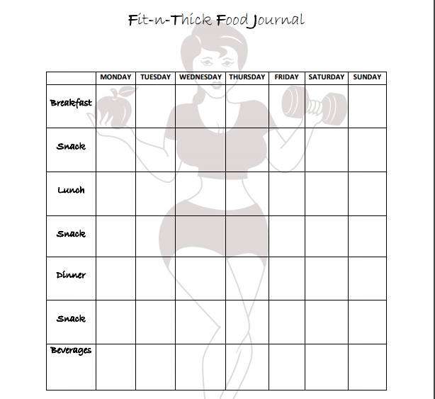 Printable fitness journal for plus size women.