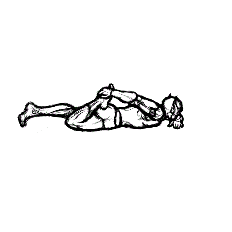 Illustration of quadriceps flexibility test. 