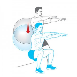 Illustration of a stability ball exercise.