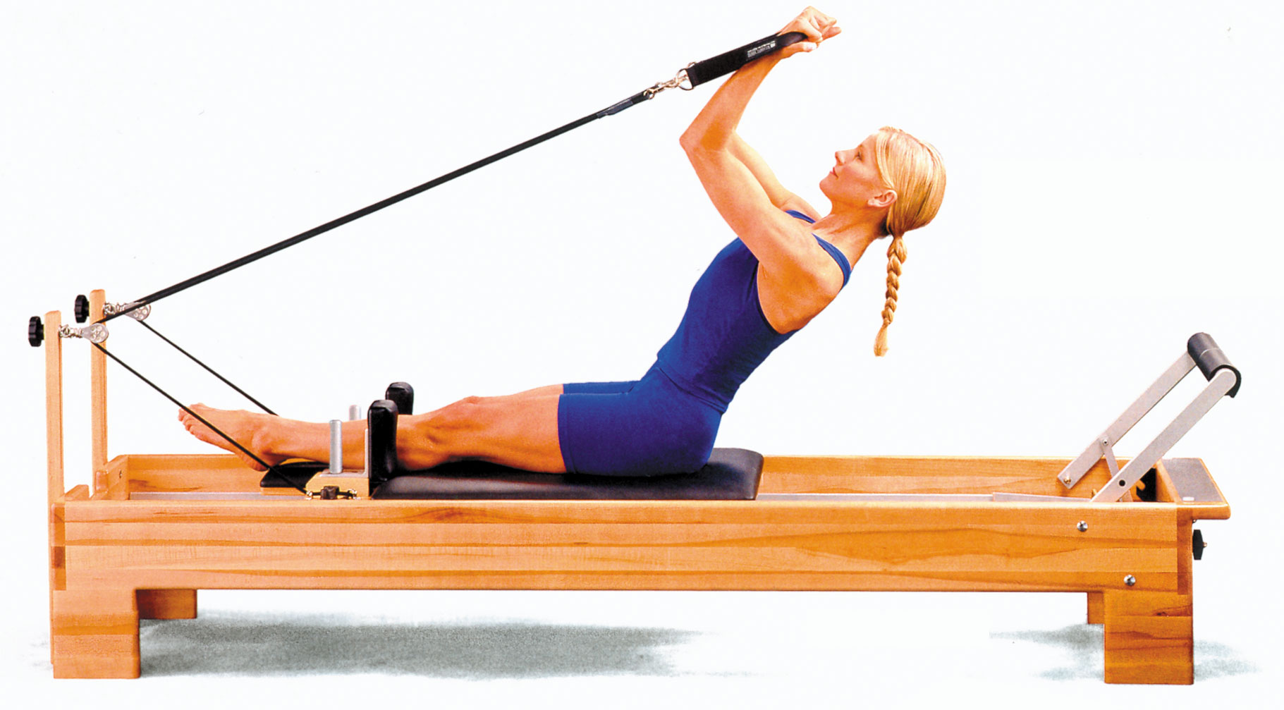 Great pilates exercises using a reformer apparatus.