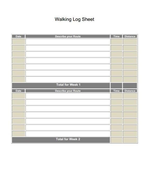 Printable walking log sheet you can download.